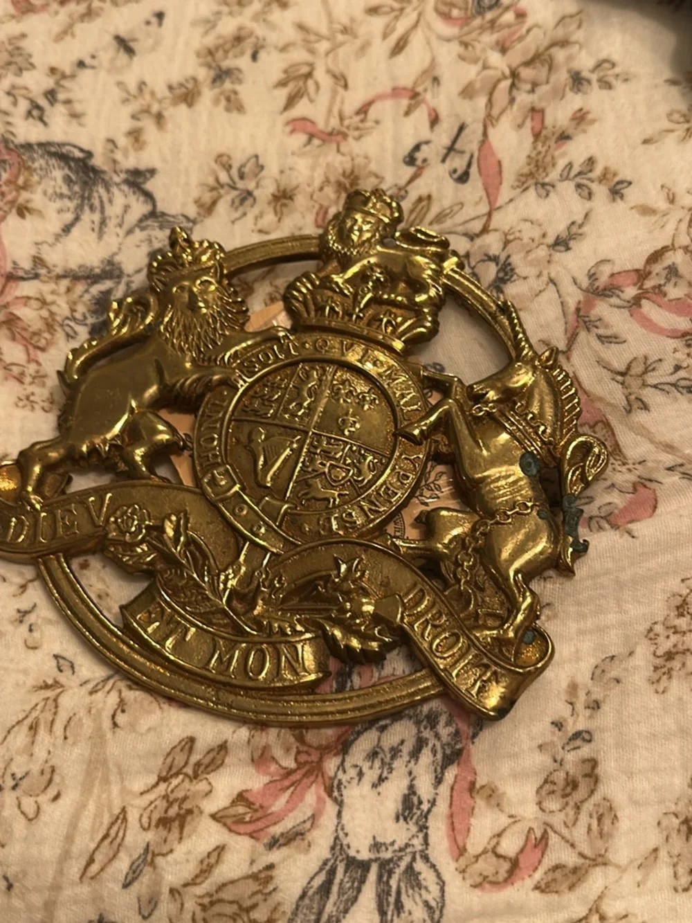 Vintage brass lion trivet